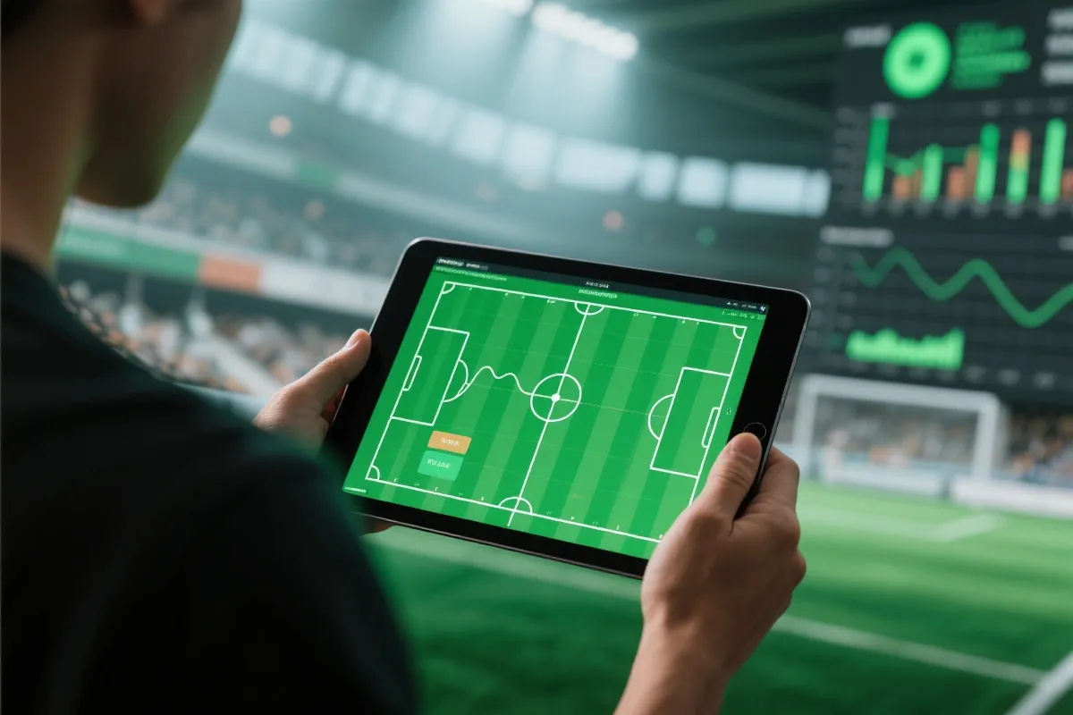 足球数据图表与分析场景插图